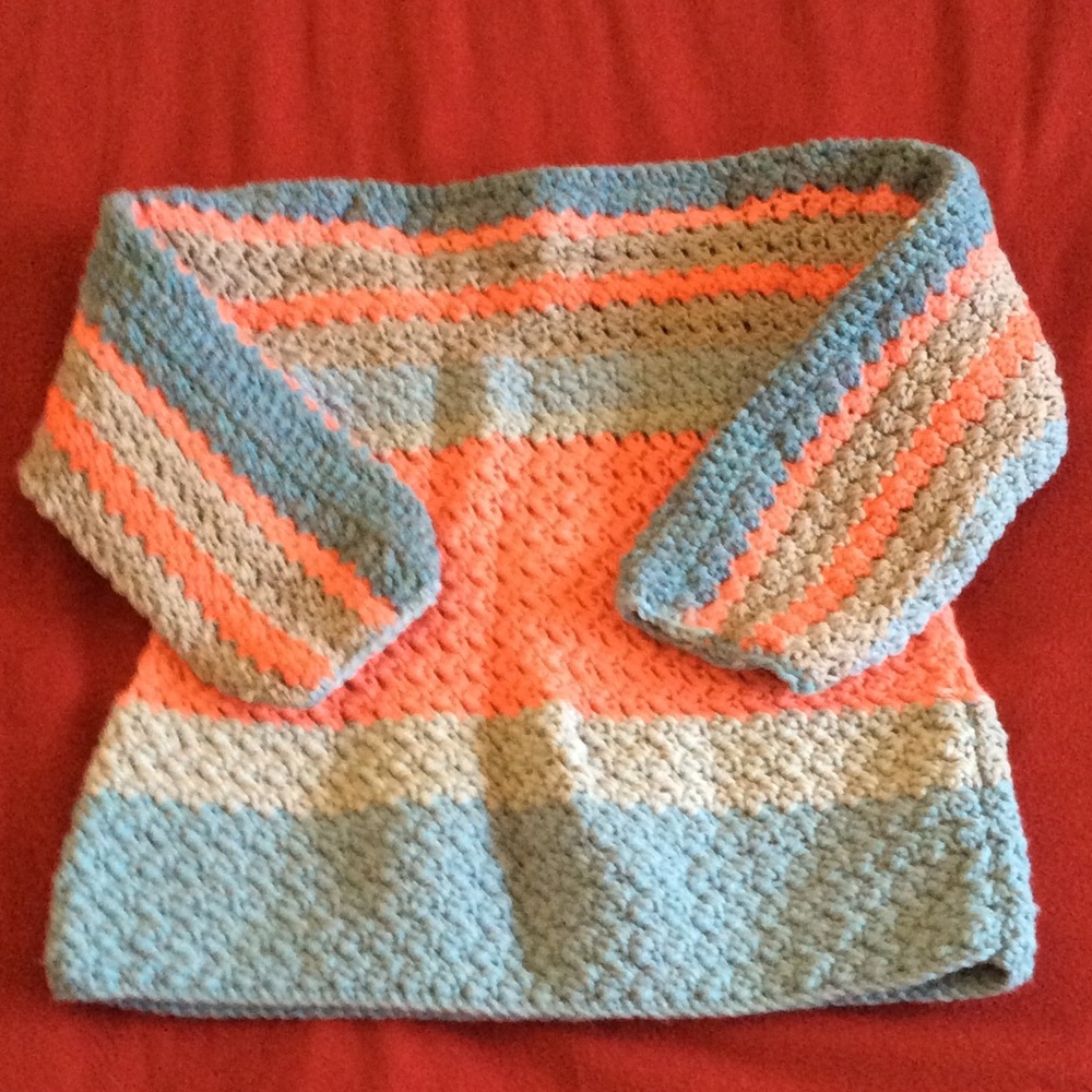 Hand made crochet crop sweater